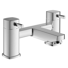 Trigger Chrome Twin Lever Deck Mounted Bath Filler Tap