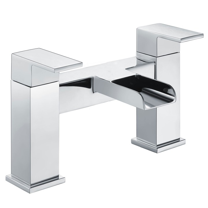 Arrogate Chrome Twin Lever Deck Mounted Bath Filler Tap