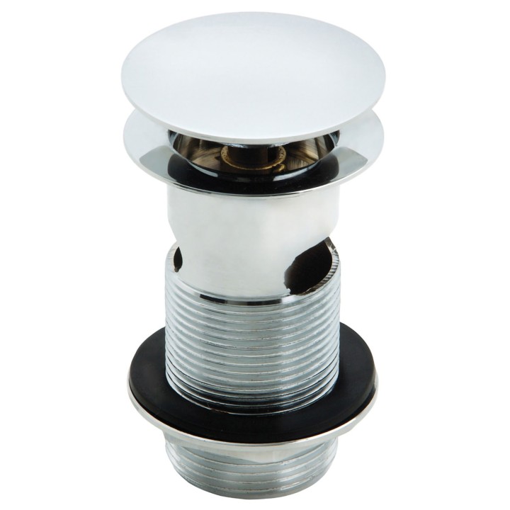 Chrome Mushroom Design Click Clack Basin Waste - Slotted