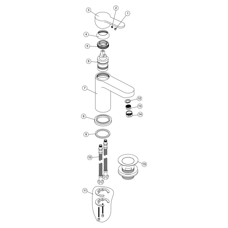 Arkle Basin Mixer with Click Clack Waste - Chrome