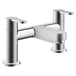 Arkle Chrome Twin Lever Deck Mounted Bath Filler Tap