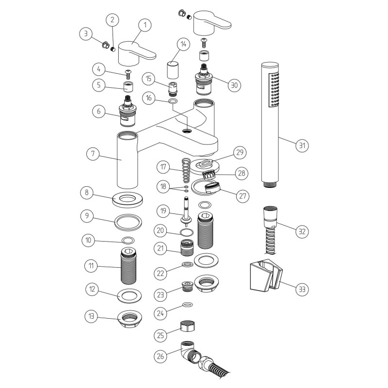 Arkle Bath Shower Mixer with Shower Kit