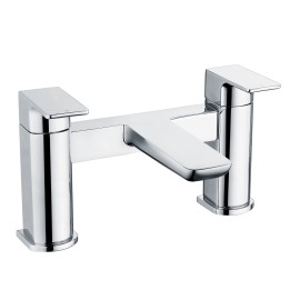 Marengo Chrome Twin Lever Deck Mounted Bath Filler Tap