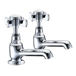 Shergar Chrome Hot & Cold Basin Pillar Taps