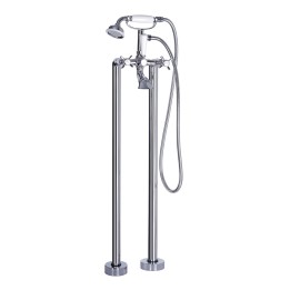 Shergar Chrome Traditional Freestanding Twin Lever Bath/Shower Mixer & Hand Shower