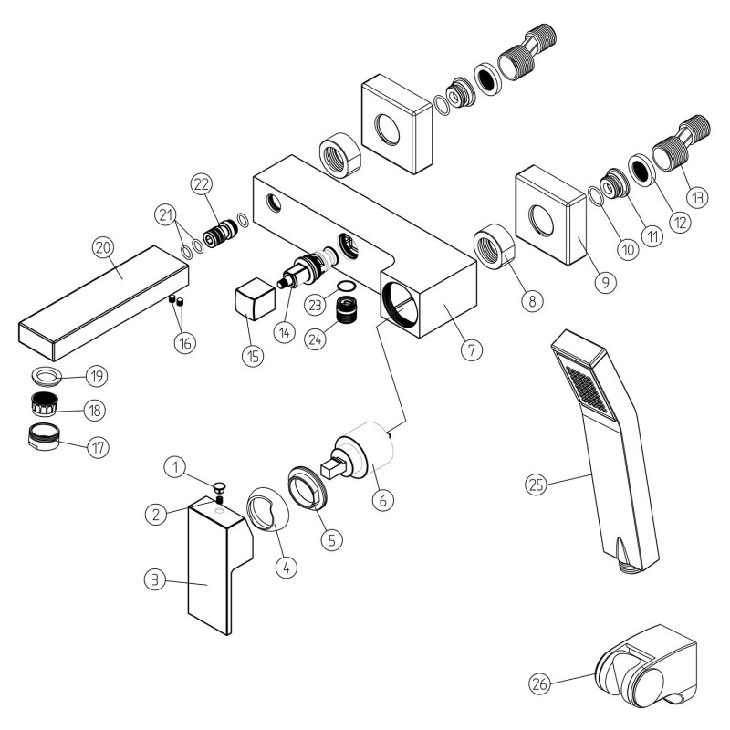 "Secretariat" Wall Mounted Shower Mixer & Shower Kit - Chrome