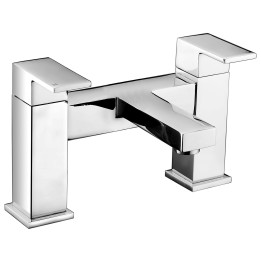Secretariat Chrome Twin Lever Deck Mounted Bath Filler Tap