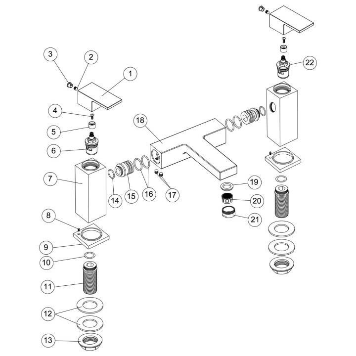 Secretariat Chrome Twin Lever Deck Mounted Bath Filler Tap