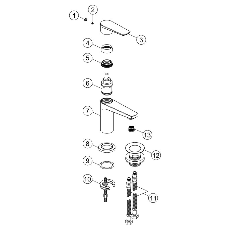 Orchid Basin Mixer - Chrome