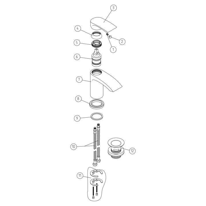 Topper Chrome Basin Mixer Tap & Waste