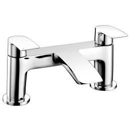 Topper Chrome Twin Lever Deck Mounted Bath Filler Tap