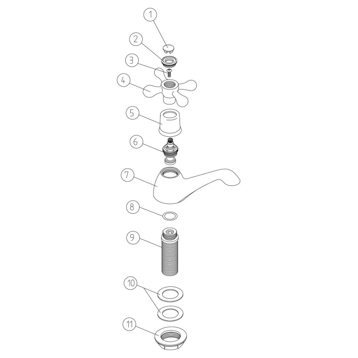 Enable Chrome Hot & Cold Basin Pillar Taps