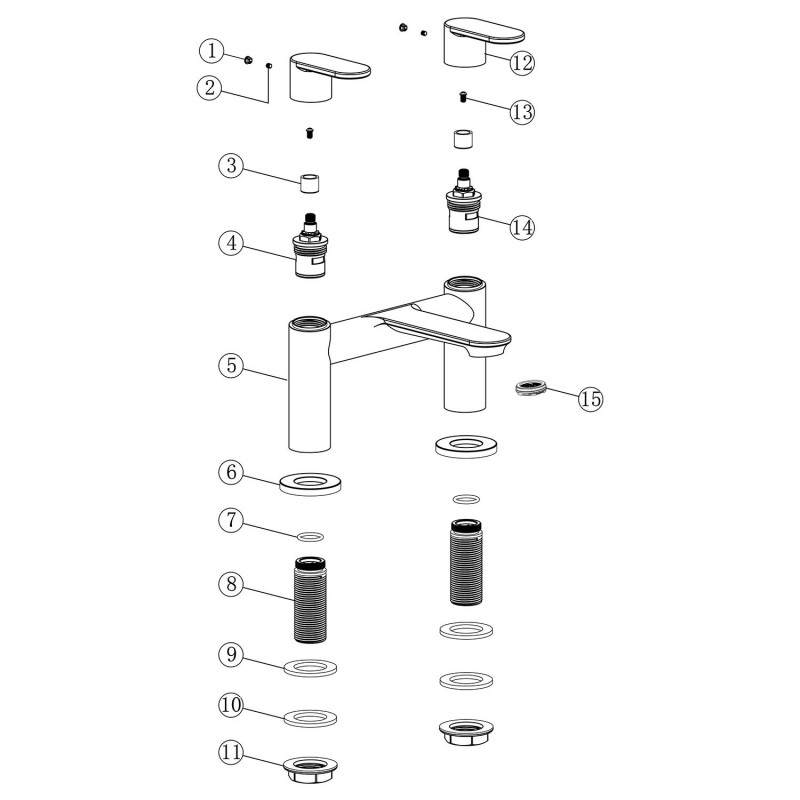 Barbaro Bath Filler - Chrome