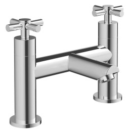 Mordred Chrome Twin Lever Deck Mounted Bath Filler Tap
