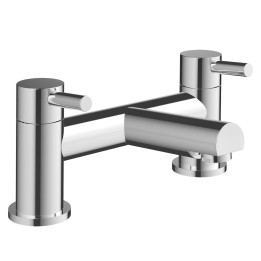 Zenyatta Chrome Twin Lever Deck Mounted Bath Filler Tap