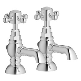 Justify Chrome Hot & Cold Basin Pillar Taps