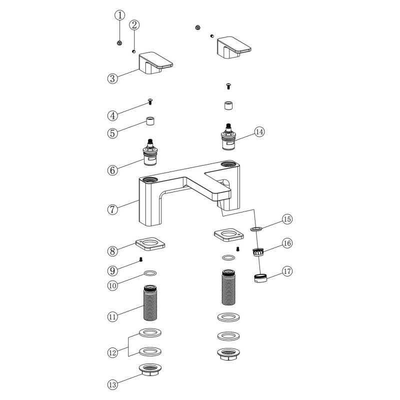 Aldaniti Bath Filler - Chrome