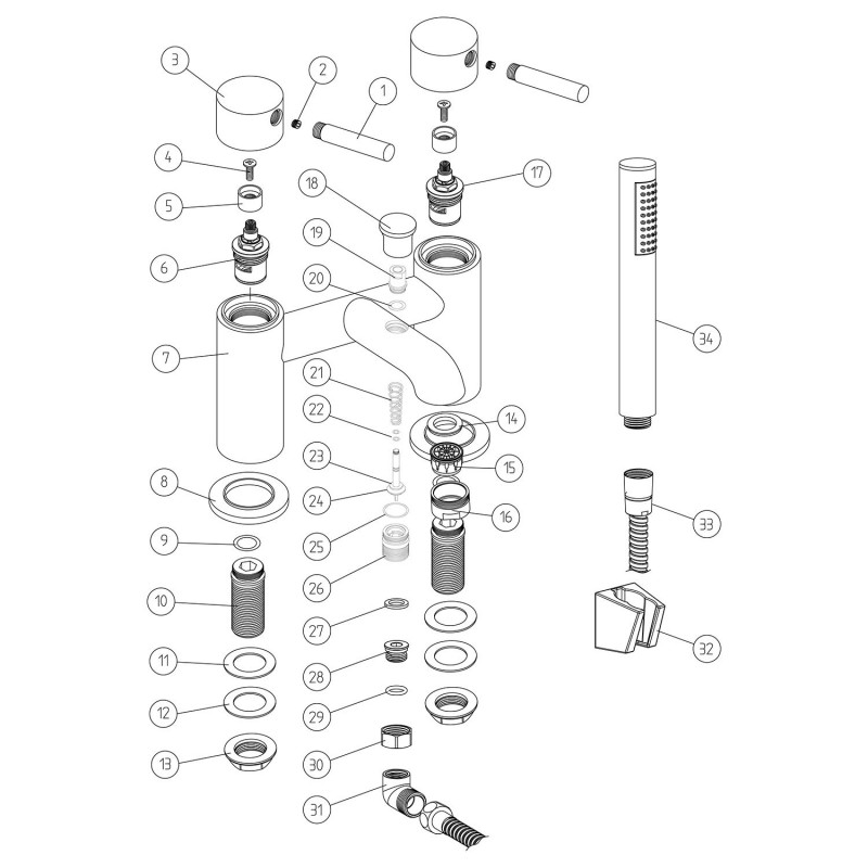 Winx Bath/Shower Mixer With Bracket - Chrome