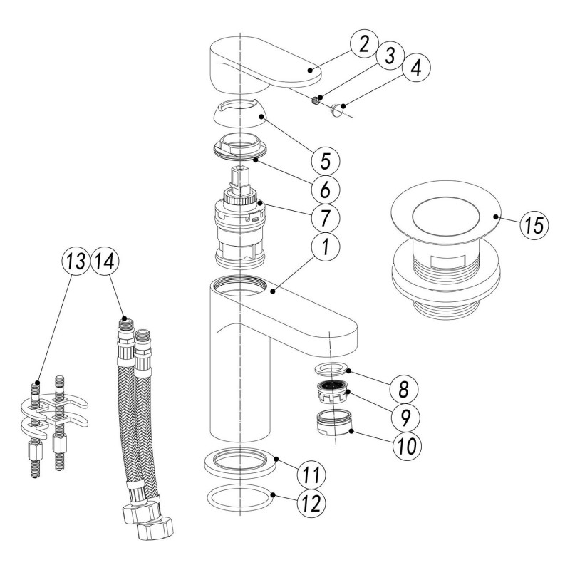 Citation Basin Mixer With Click-Clack Waste - Chrome