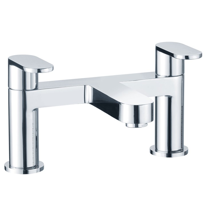 Citation Chrome Twin Lever Deck Mounted Bath Filler Tap