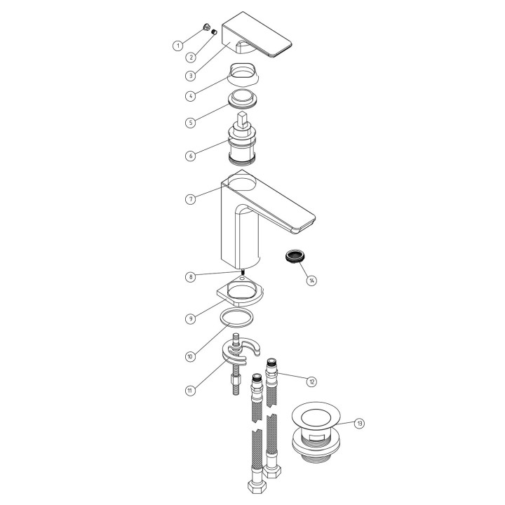 Marengo Matt Black Basin Mixer Tap & Waste