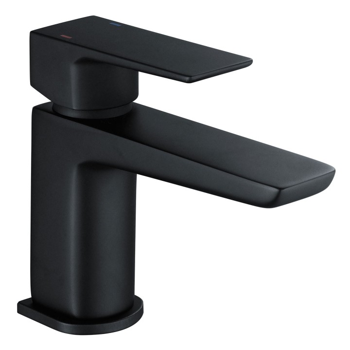 Marengo Matt Black Cloakroom Basin Mixer Tap & Waste