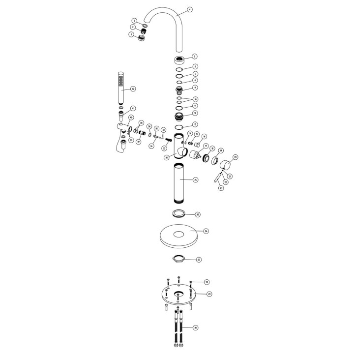 Winx Brushed Brass Freestanding Single Lever Bath/Shower Mixer & Hand Shower