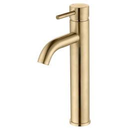 Winx Brushed Brass High Rise Mono Basin Mixer Tap