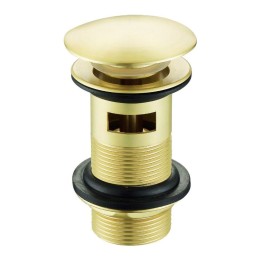 Brushed Brass Mushroom Design Click Clack Basin Waste - Slotted