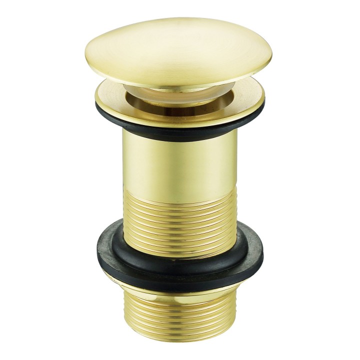 Brushed Brass Mushroom Design Click Clack Basin Waste - Unslotted