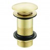 Mushroom Click Clack Basin Waste 1 1/4" (Unslotted) - Brushed Brass