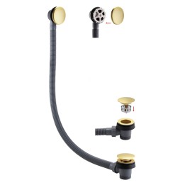 Sprung Brushed Brass Luxury Click-Clack Bath Waste