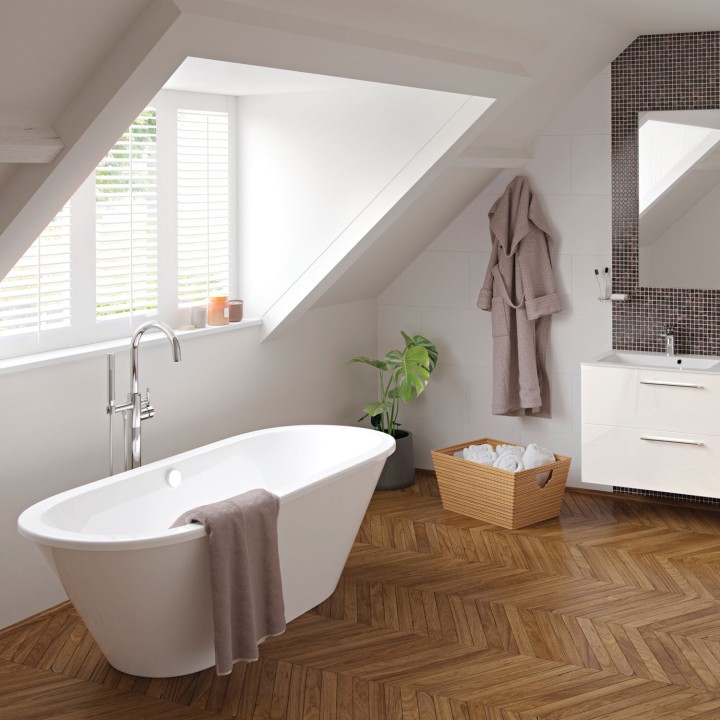 Niro Freestanding Double Ended Luxury Bath - 1700mm(l) x 755mm(w) x 570mm(h)