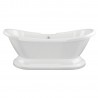 Montero Freestanding 1760mm(l) x 700mm(w) x 720mm(h) 2 Tap Hole Bath With Base - White