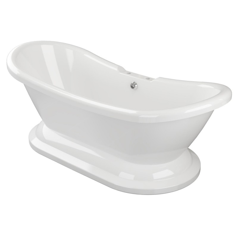 Montero Freestanding 1760mm(l) x 700mm(w) x 720mm(h) 2 Tap Hole Bath With Base - White