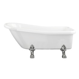 Cortina Freestanding Single Ended Traditional Bath with Chrome Feet - 1530mm(l) x 670mm(w) x 760mm(h) - 2 Tap Holes
