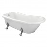 Cortina Freestanding 1530mm(l) x 670mm(w) x 760mm(h) 2 Tap Hole Bath With Feet - White