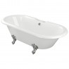 Rondo Freestanding 1690mm(l) x 740mm(w) x 620mm(h) 2 Tap Hole Bath With Feet - White