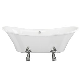 Vitara Freestanding Double Ended Traditional Bath with Chrome Feet - 1760mm(l) x 710mm(w) x 775mm(h)