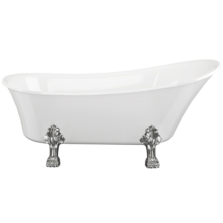 Sigmo Freestanding Single Ended Traditional Bath with Chrome Feet -1620mm(l) x 700mm(w) x 770mm(h)