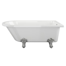 Aspen Freestanding Single Ended Corner Bath with Chrome Feet - 1700mm(l) x 750mm(w) x 650mm(h) 2 Tap Holes
