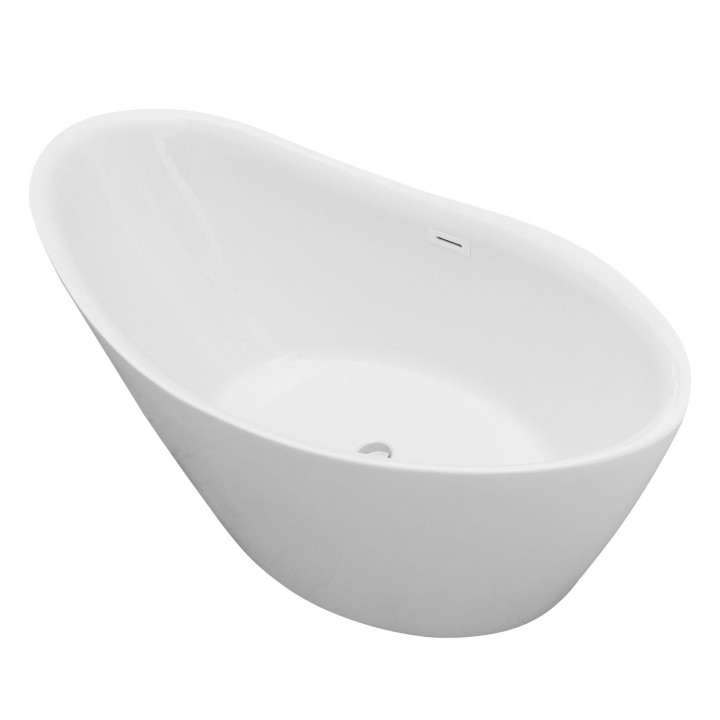 Genesis Freestanding Single Ended Luxury Slipper Bath & Chrome Integrated Waste - 1500mm(l) x 720mm(w) x 720mm(h)