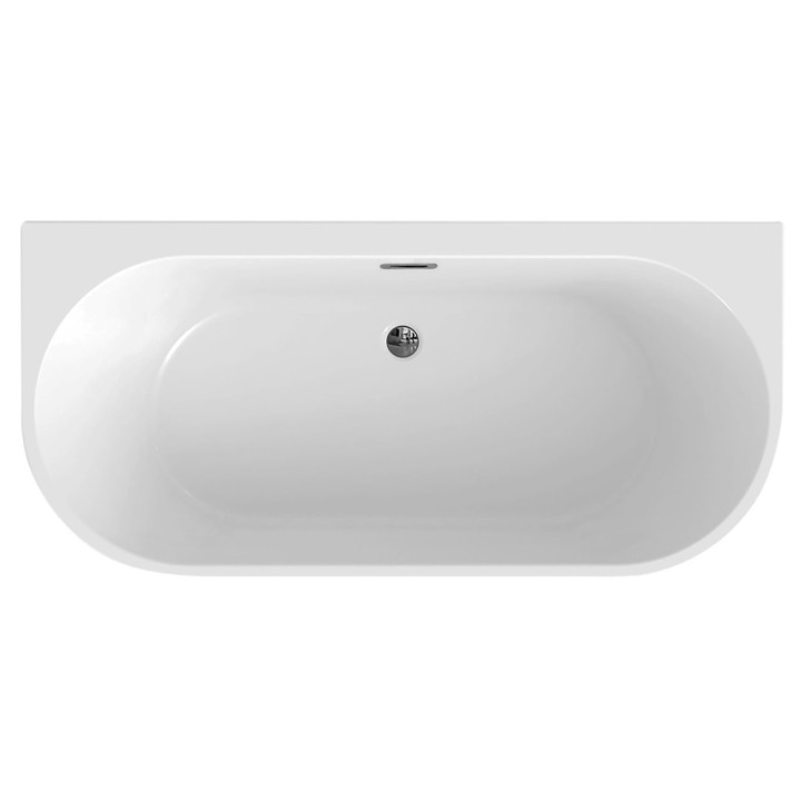 Ioniq Freestanding Doubled Ended Back to Wall Luxury Bath & Chrome Integrated Waste - 1500mm(l) x 750mm(w) x 570mm(h)