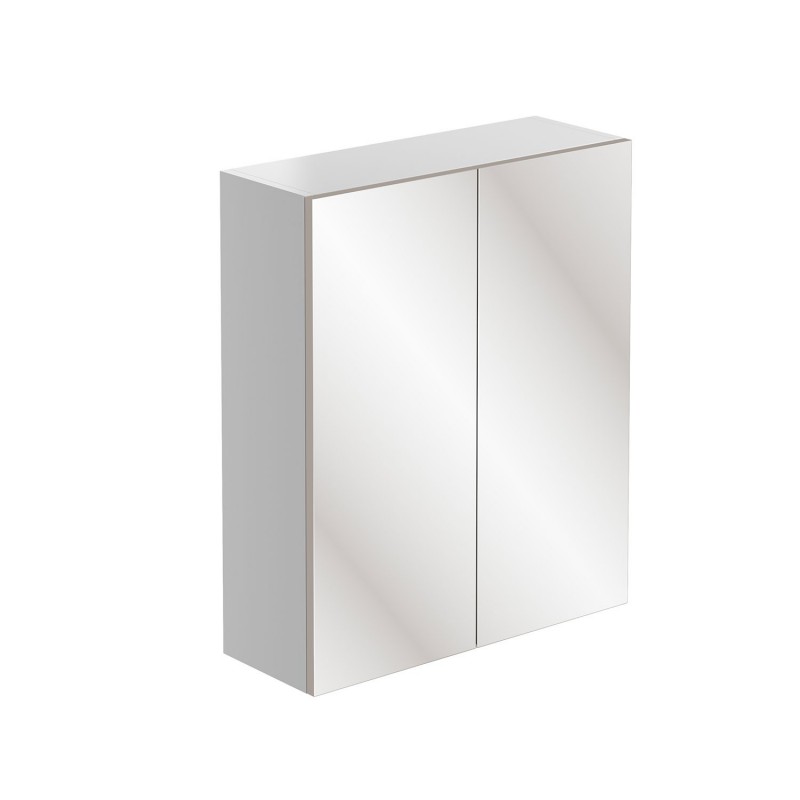 Nagoya 600mm(w) Mirrored Wall Unit - White Gloss