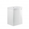 Kyoto 600mm(w) 2 Door Floor Standing Basin Unit - White Gloss