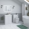 Kyoto 600mm(w) 2 Door Floor Standing Basin Unit - White Gloss