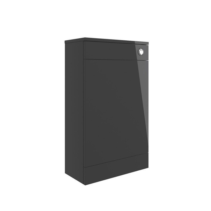 Naha 500mm(w) Floor Standing WC Toilet Unit - Anthracite Gloss