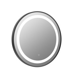 Oregon Matt Black 600mm Round Front-Lit LED Mirror