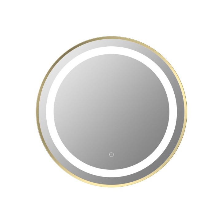 Oregon Brushed Brass 600mm Round Front-Lit LED Mirror