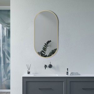 Virginia 400mm(w) x 800mm(h) Oblong Mirror - Brushed Brass